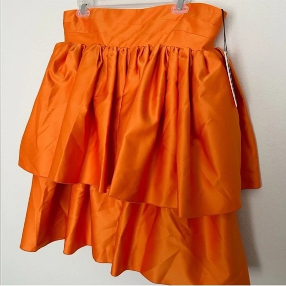 Rotate Birger Christensen Carmina Tiered Mini Dress Orange NWT - Picture 8 of 13